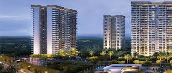 Premium high-rise towers of Godrej Meridian in Sector 106, Gurugram featuring modern architecture, landscaped podium gardens, illuminated façades, and luxury residential amenities.