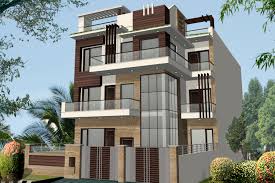 Contemporary multi-storey builder floor featuring modern elevation, spacious balconies, large windows, and a premium residential design.