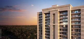 Exterior view of Godrej Zenith in Sector 89, Gurugram showcasing elegant high-rise architecture, premium façade design, and modern residential towers at sunset.